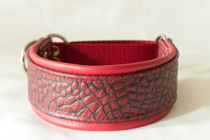 Leather Lurcher with Red Croc Leather Trim