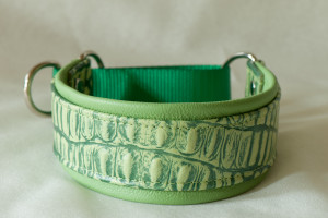 Leather Lurcher with Green Croc Leather Trim