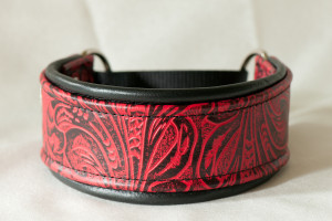 Leather Lurcher with Western Tool Red and Black Leather