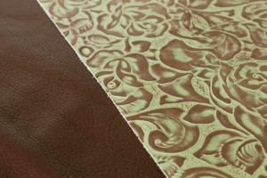 Leather Lurcher Floral Mint Brown Cowhide