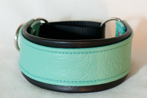 Leather Lurcher with Western Saddle Turquoise Cowhide