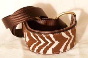 Slip Lead in Brown Zebra Design
