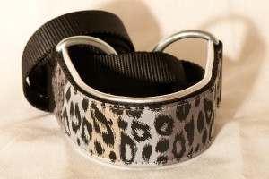 Slip Lead in Black and Grey Cheetah Design