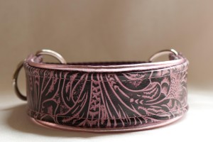 Leather Lurcher Pink Western Floral Collar
