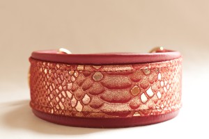 Leather Lurcher Red Mystic Collar